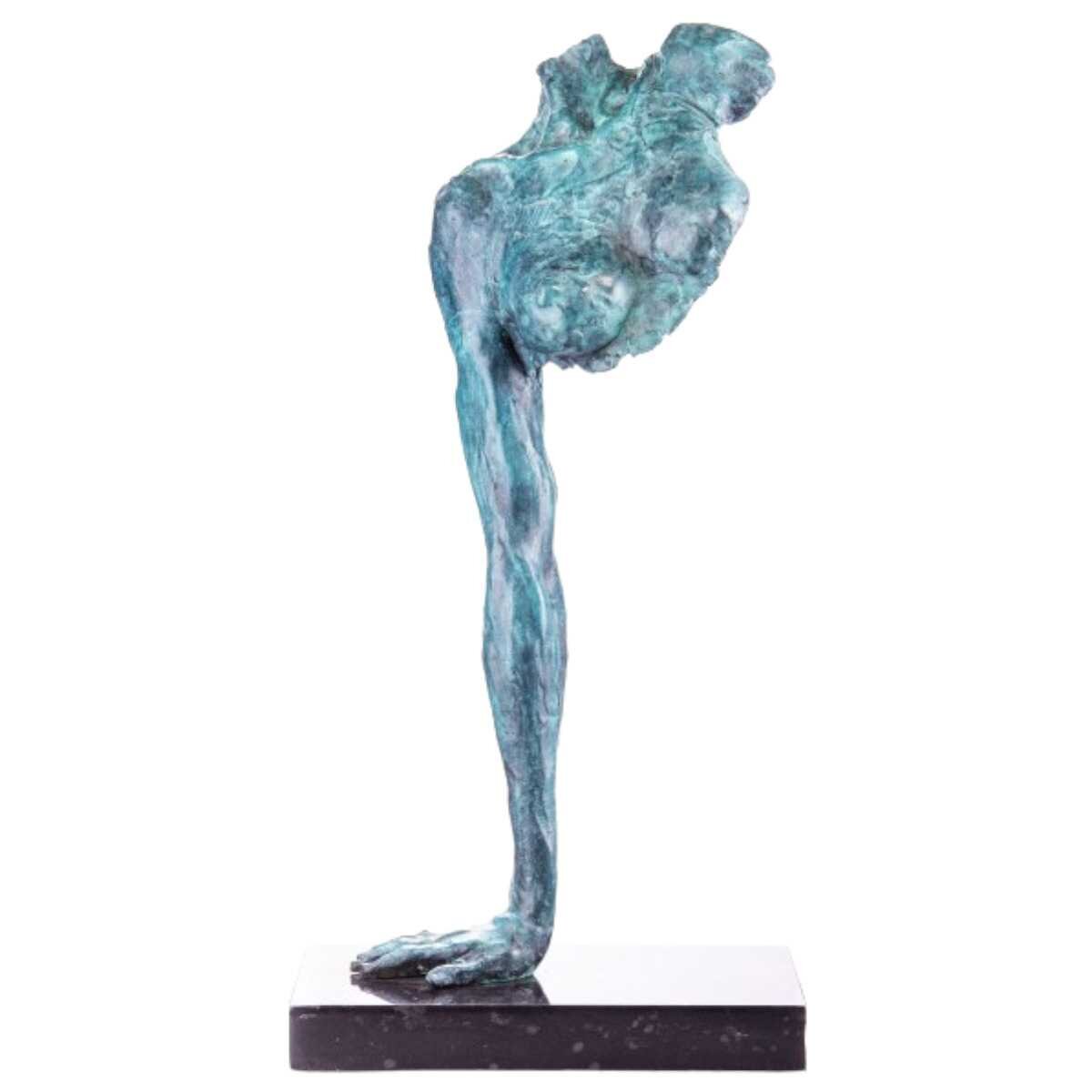 Bronze grün patiniert Skulptur Figur Bronzeskulptur Bronzefigur Weiblicher Torso mit Grüner Patina Modern Abstrakt-Stil