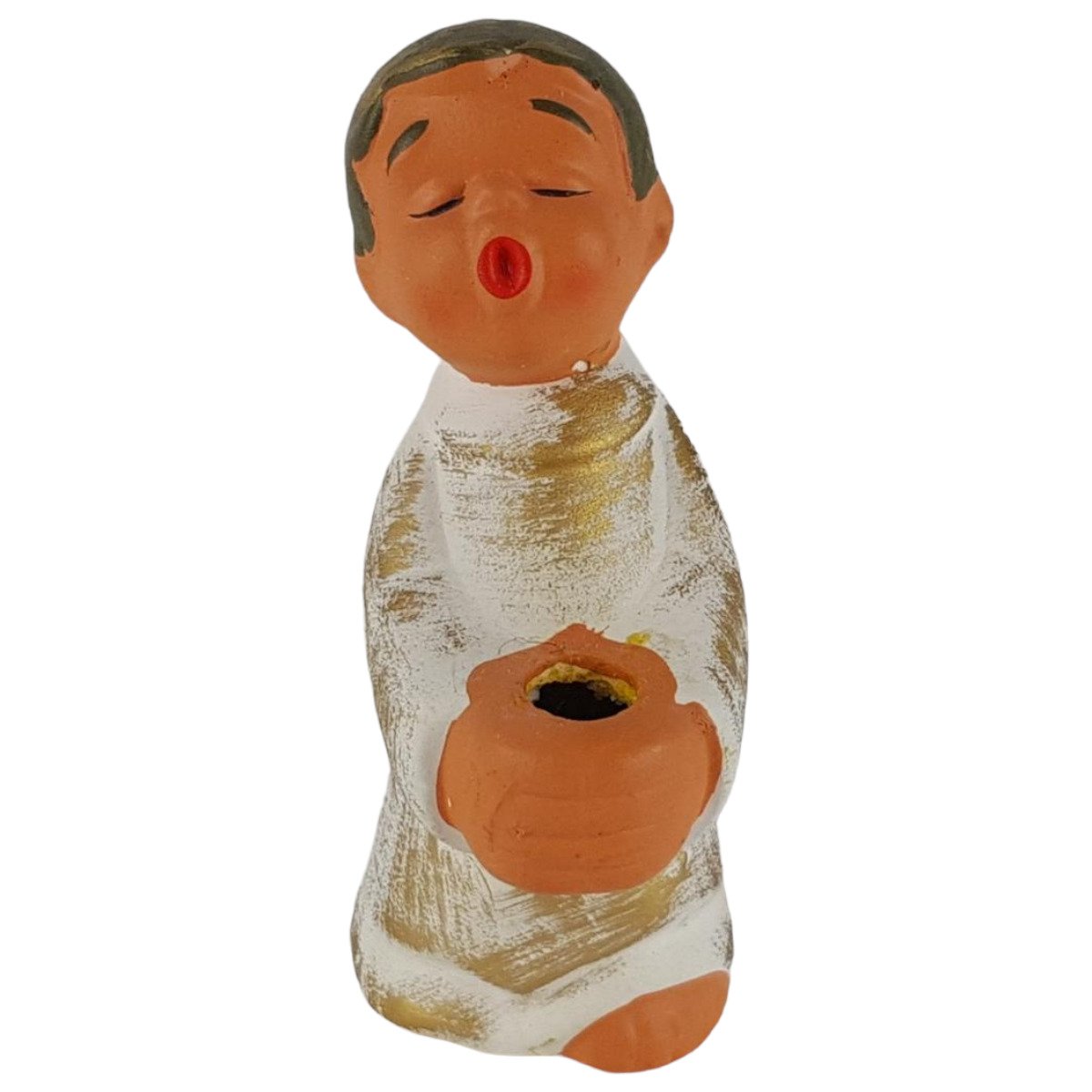Singende Engel Figur Kerzenhalter Keramik Weihnachten H 9 cm