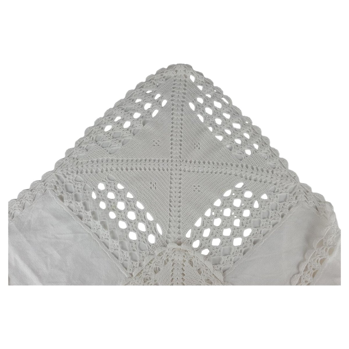 Tischdecke gehäkelt weiß 97 cm