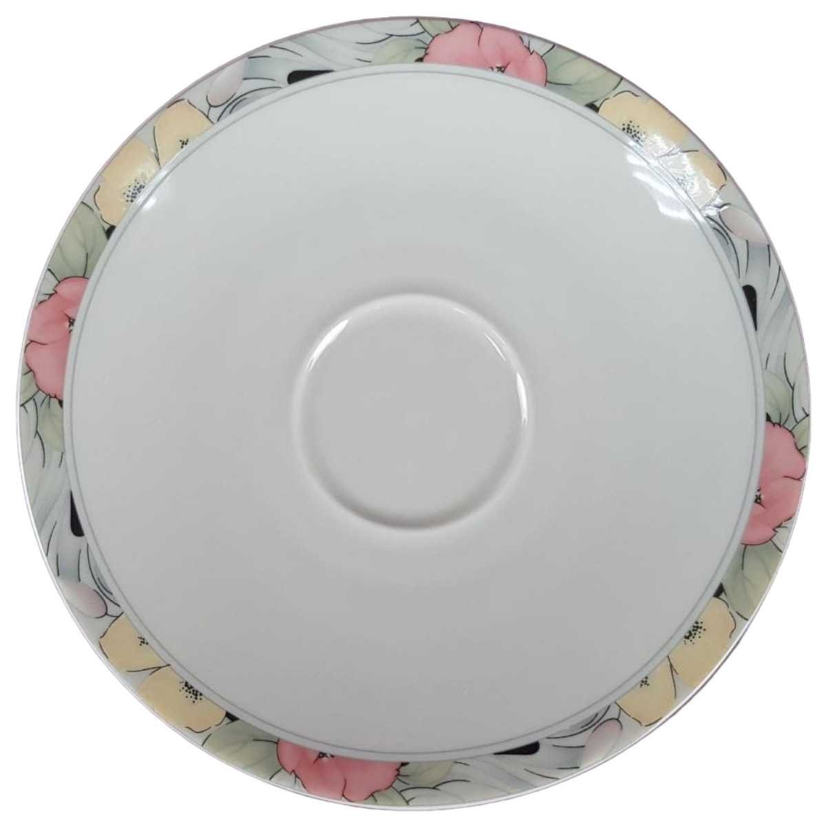 Untertasse für Kaffee 14,5 cm Marienbad Ingres Weiss Blumendekor Blumen gebraucht - gut