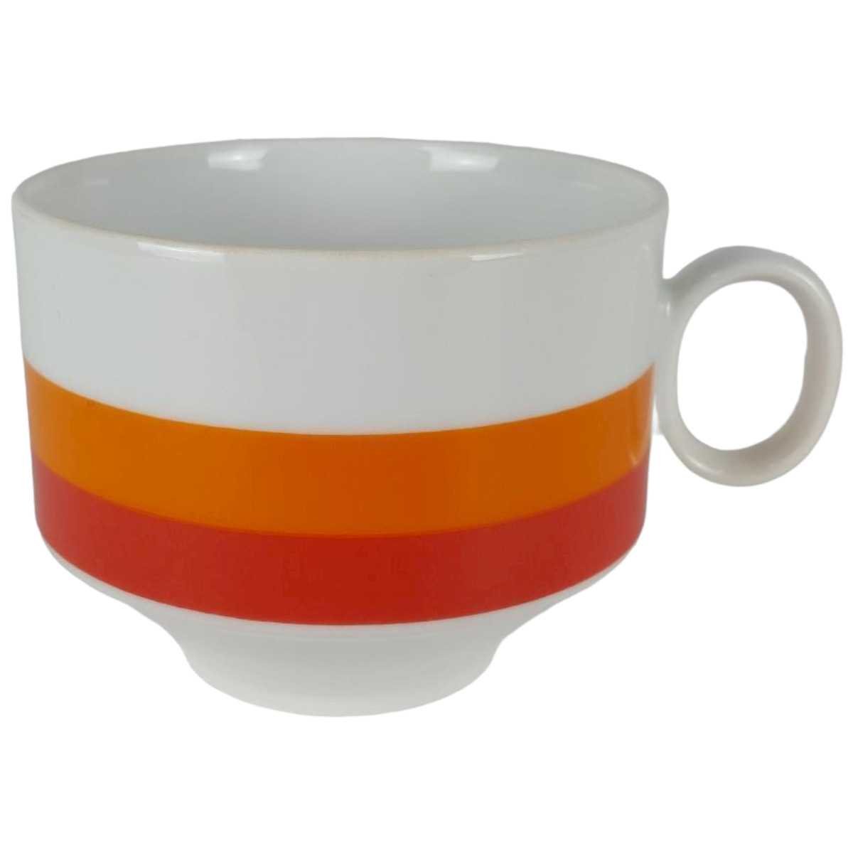 Kaffeetasse Tasse mit Griff Winterling Marktleuthen Retro Rot Orange gebraucht - gut