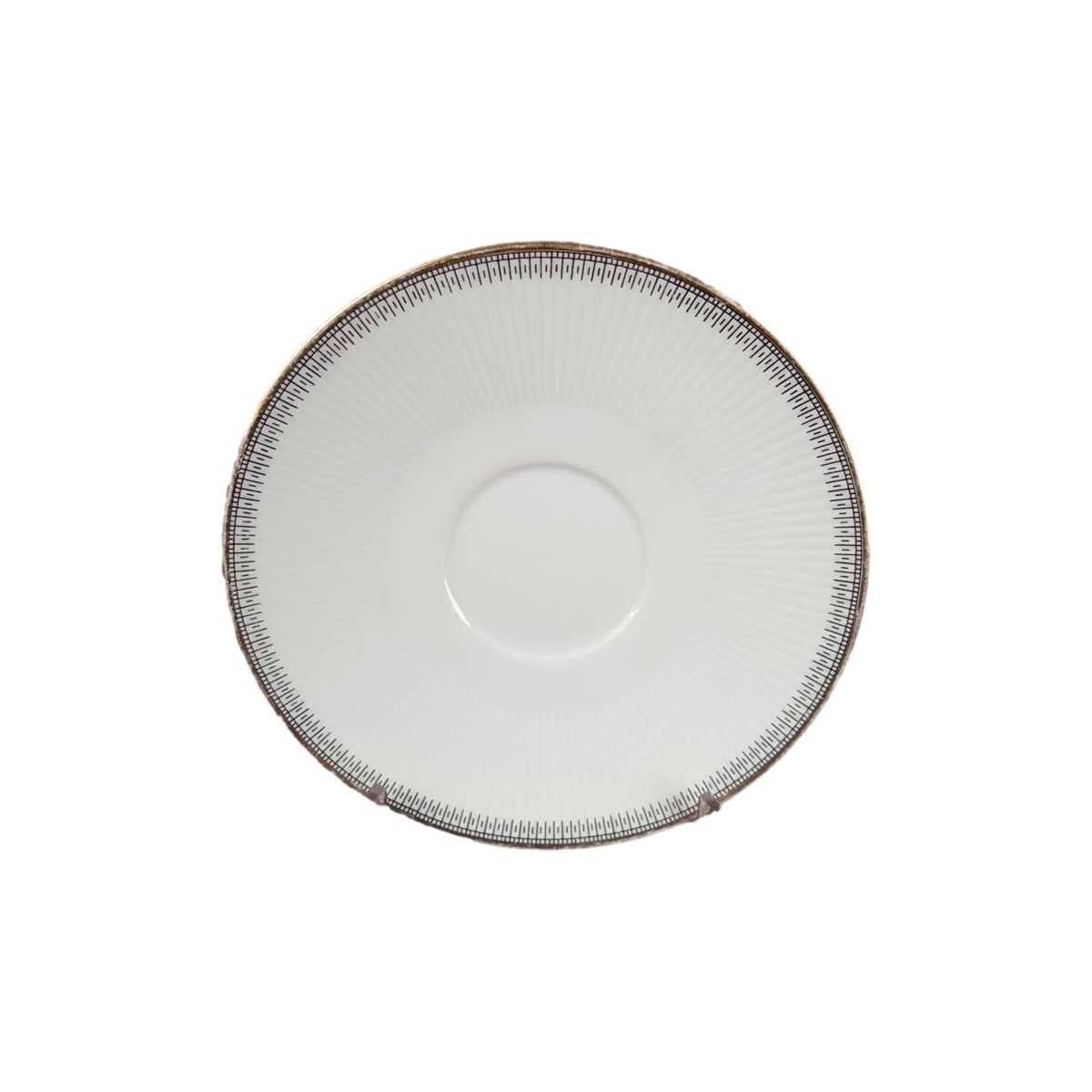 Untertasse für Kaffee 14,45 cm Seltmann Weiden Monika Schwarz Gold 31646 gebraucht - akzeptabel