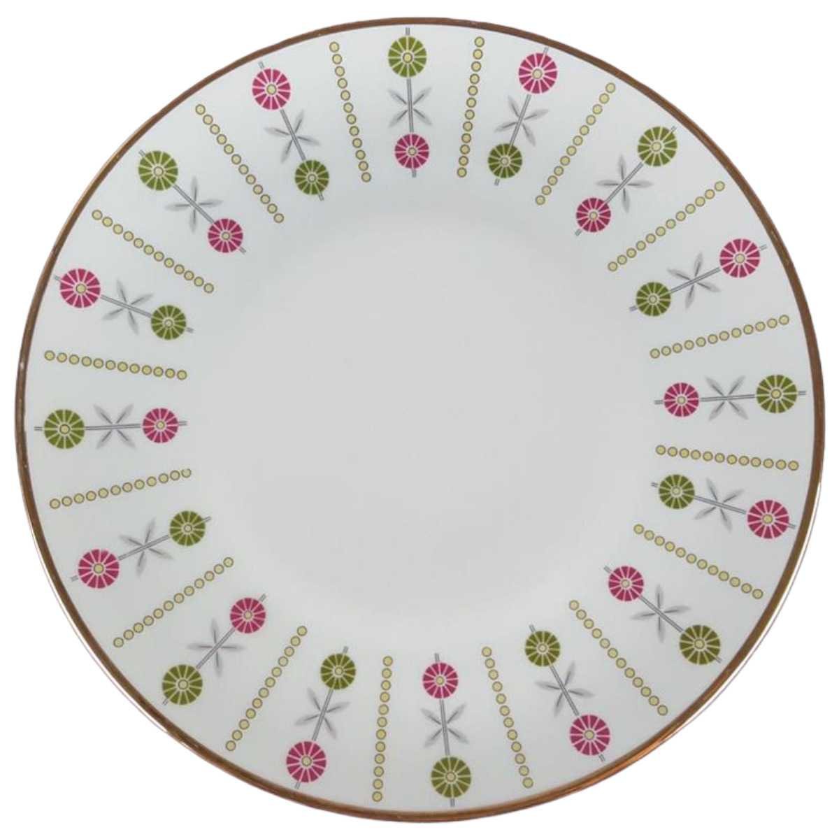 Tortenplatte Tortenständer Goldrand Winterling Marktleuthen Blumen Elfenbein gebraucht - gut