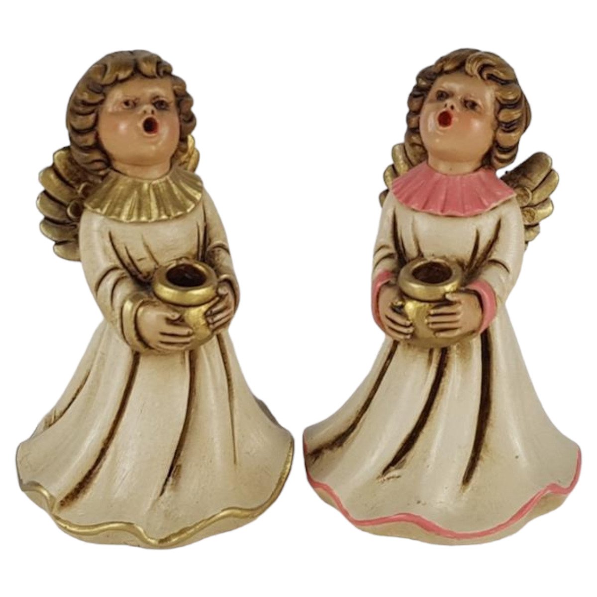 2er Set Engelfigur Kerzenständer Engel Weihnachtsdeko Dekofigur H 8,9 cm