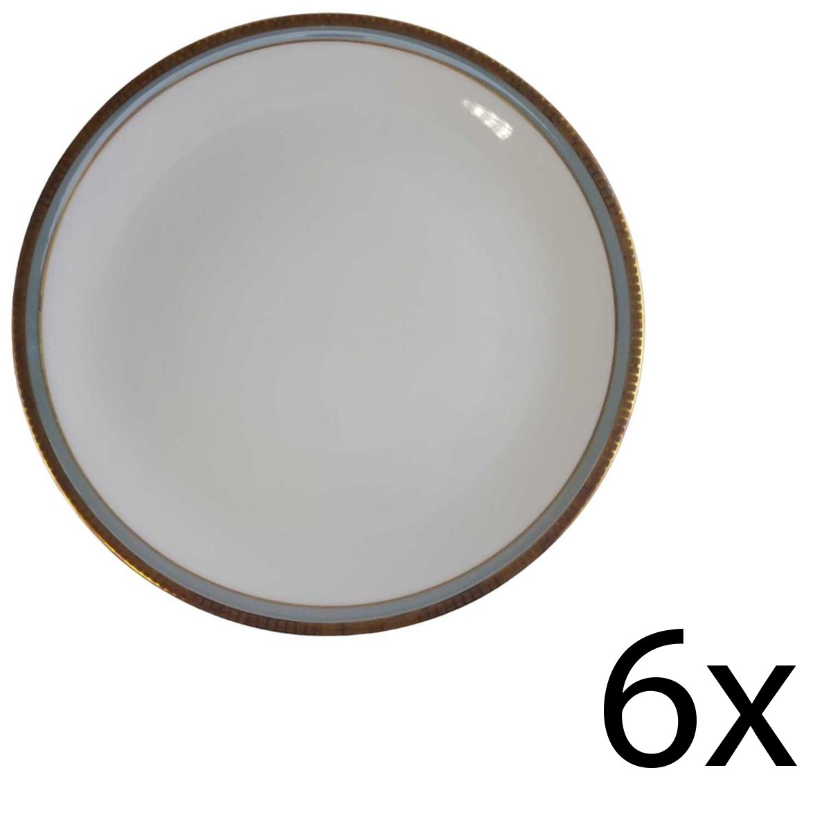 6er Set Kuchenteller Dessertteller Frühstücksteller 19,5 cm Thomas Porzellan Rheinland Blaulüster gebraucht - gut