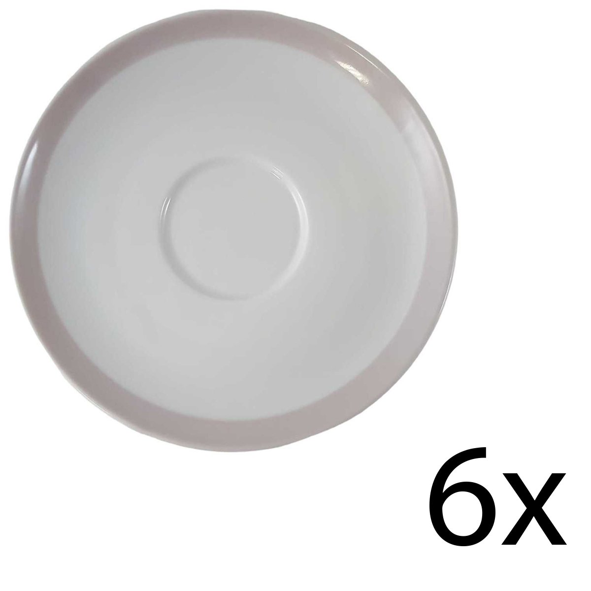 6er Set Untertasse für Kaffee 14,4 cm Seltmann Weiden Vanille Rand Rosa gebraucht - neuwertig