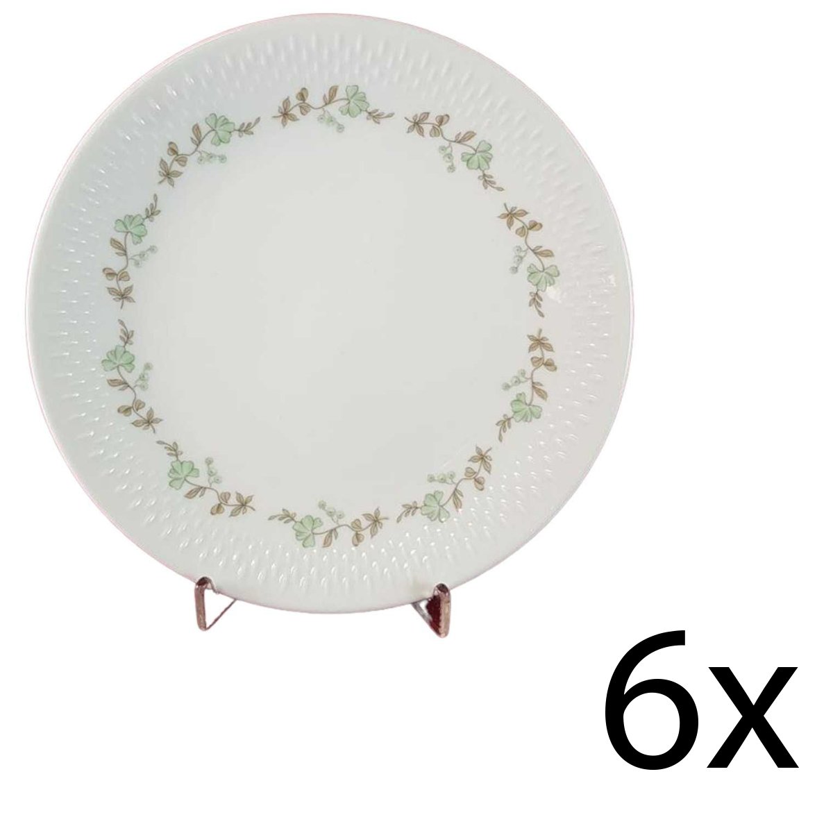 6er Set Kuchenteller Dessertteller Frühstücksteller Goldrand 19,8 cm Edelstein Bavaria Blumendekor 24179 Blumen gebraucht - sehr gut