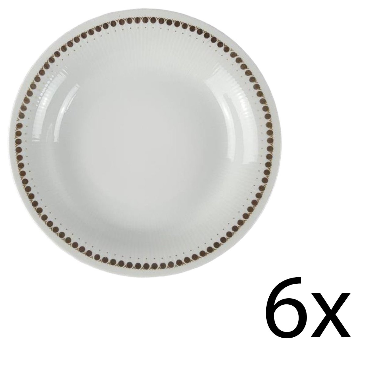 6er Set Suppenteller D 22,4 cm Porzellan Mitterteich gebraucht-akzeptabel