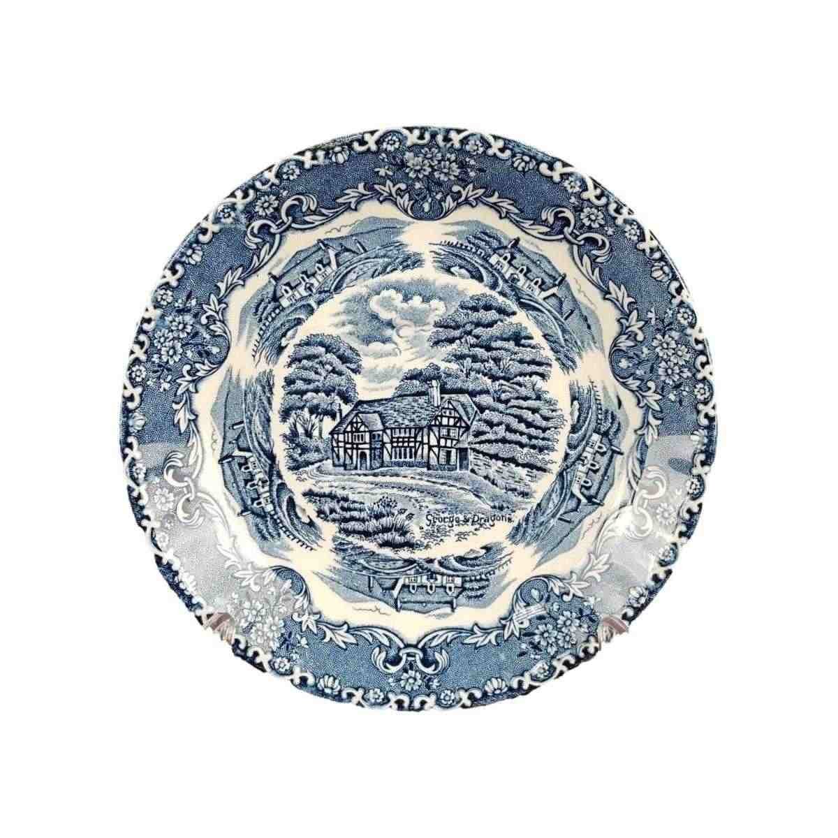 Untertasse für Kaffee 14,5 cm Grindley English Country Inns Blau gebraucht - gut