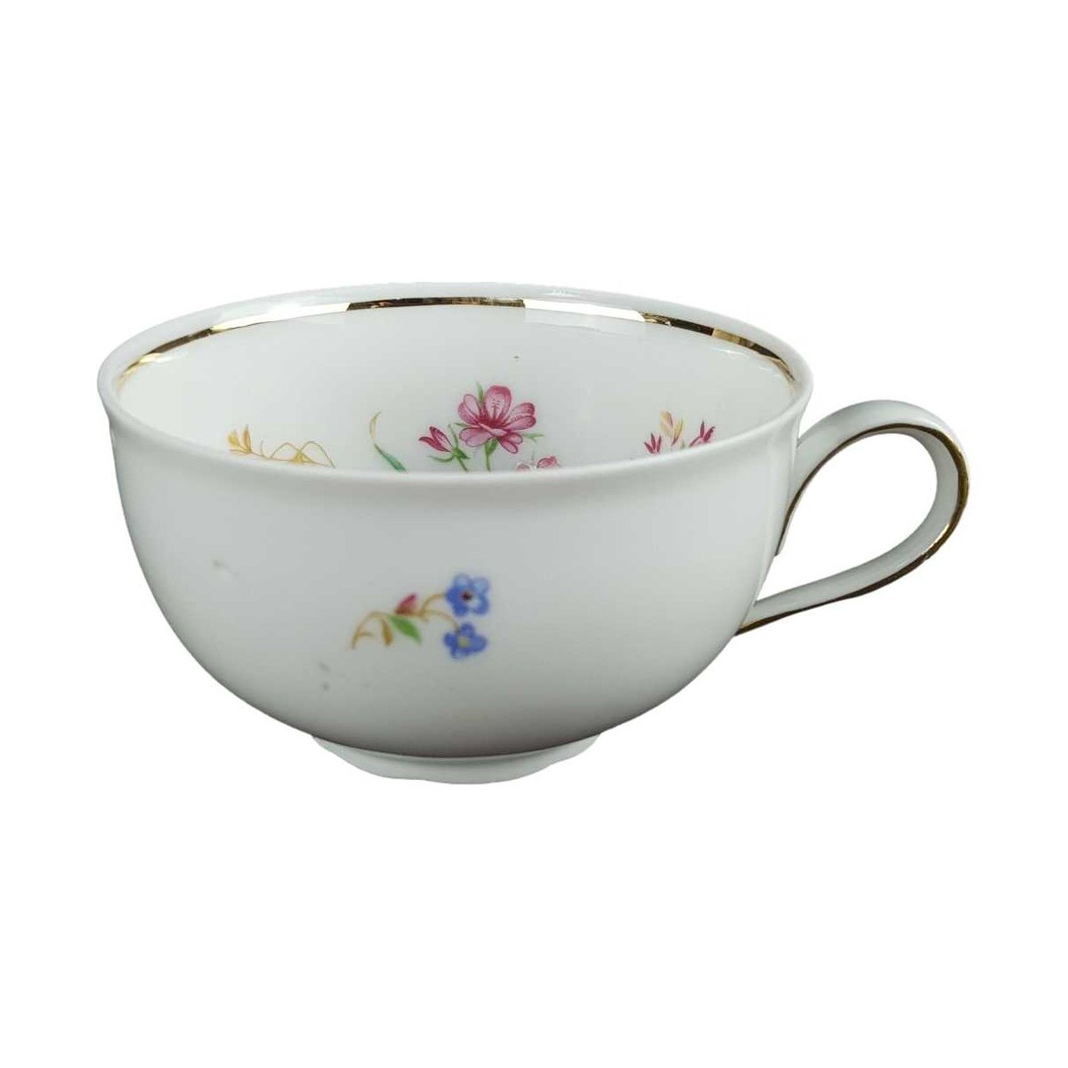 Teetasse Tasse Goldrand Schirnding Bavaria Blumendekor Blumen gebraucht - gut