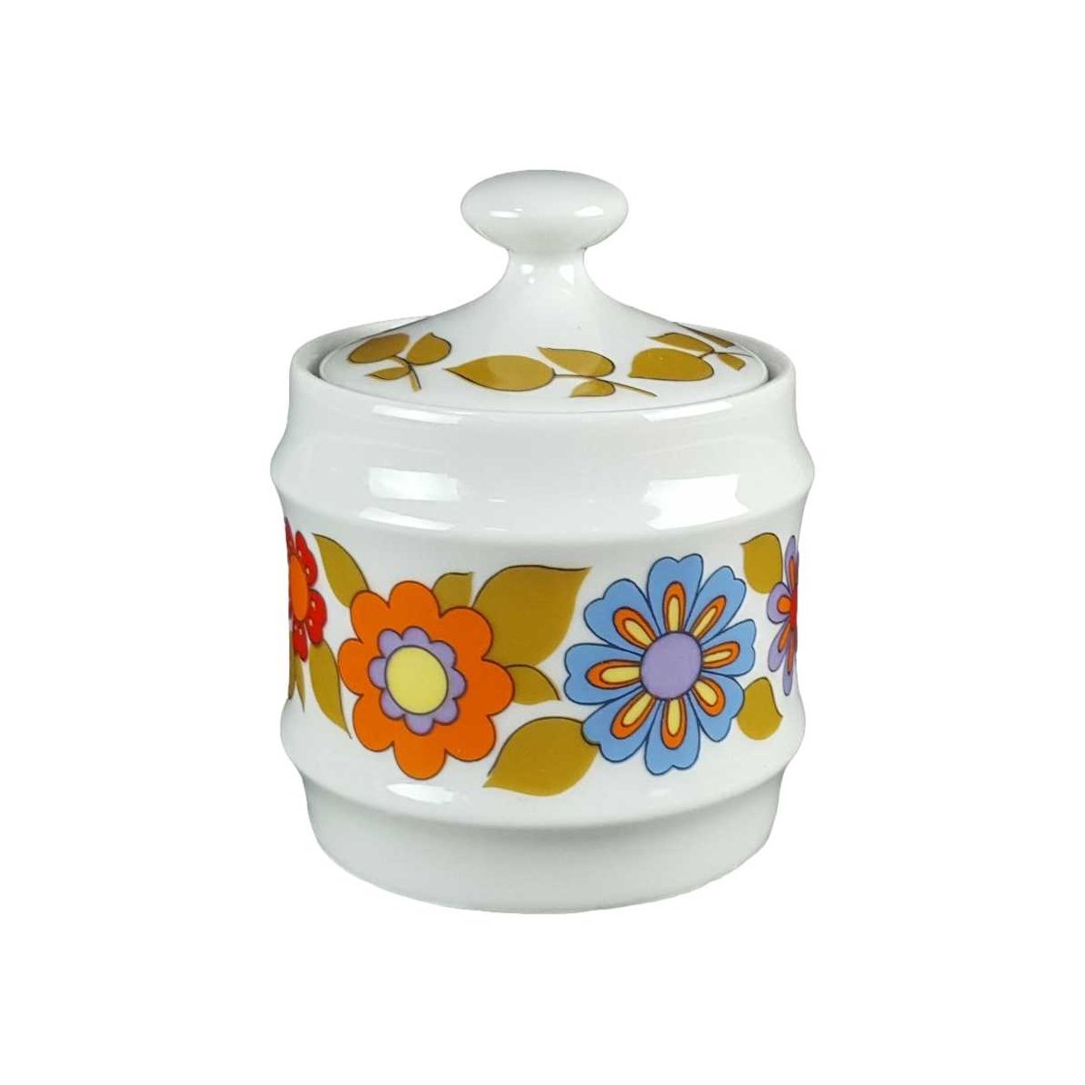 Zuckerdose Mitterteich Form 860 Blumendekor Blätter Blumen gebraucht - sehr gut