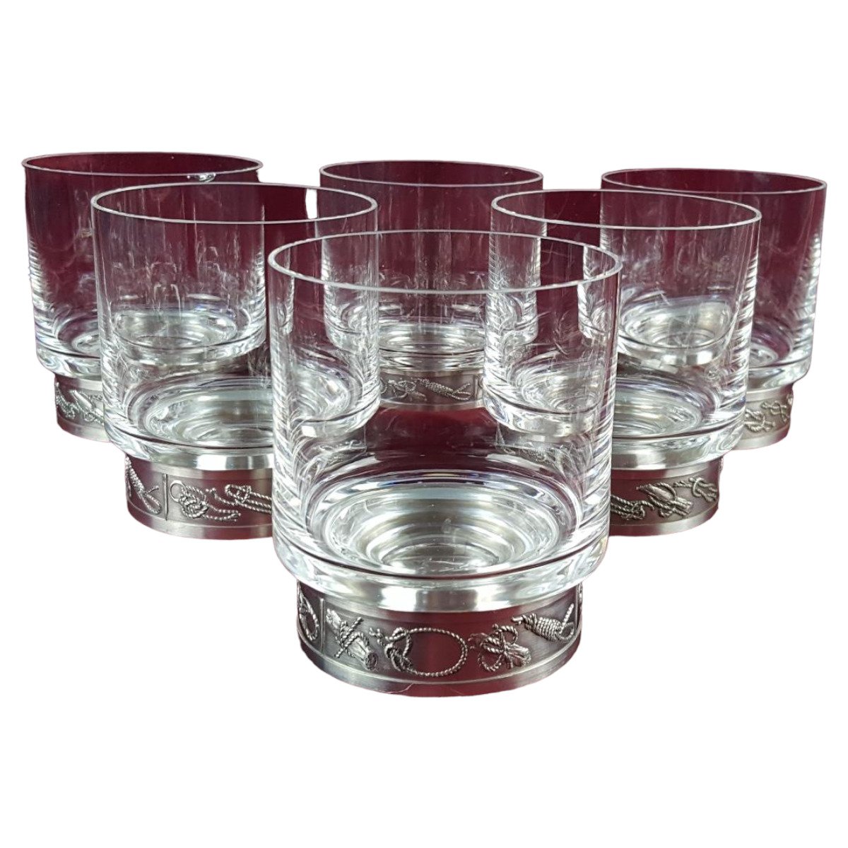 6er Set Röders Gläser Whiskeygläser Trinkgläser Zinn H 10 cm