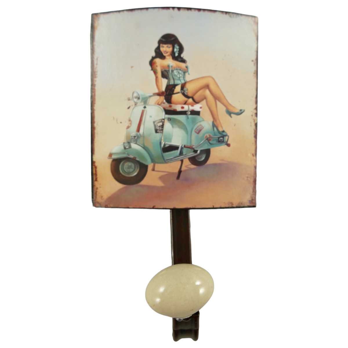 Garderobenhaken Kleiderhaken Wandhaken Mantelhaken - Frau Motorrad