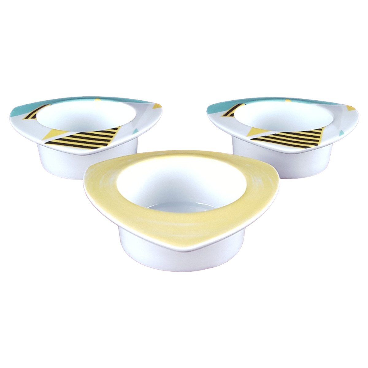 3er Set Porzellan Teelichthalter Tischlicht dreieckige Form edition 1 by SKV