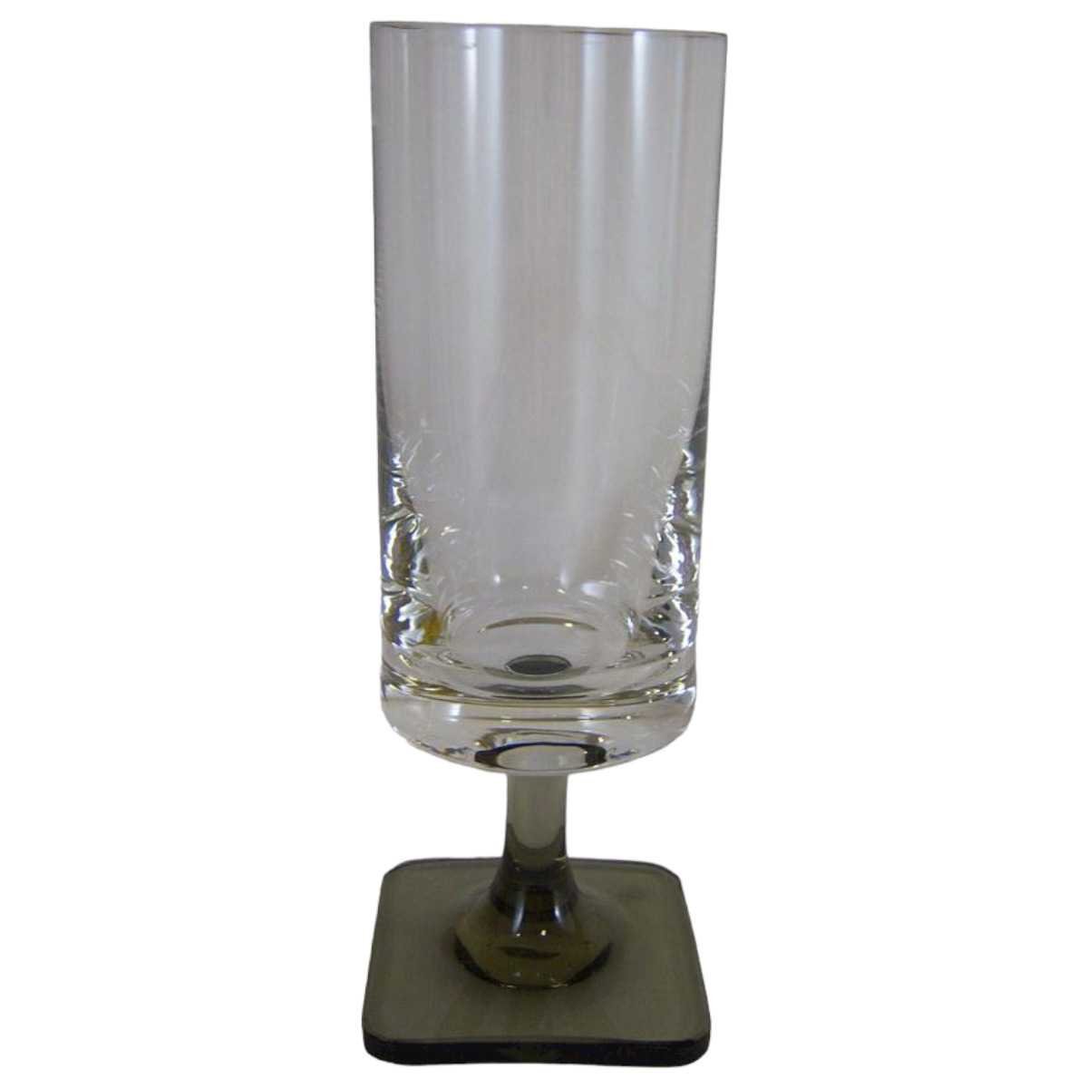 Weinglas Weinrömer Überfangglas mit Gravur Rosenthal Rauchglas Georg Jensen Berlin Eckiger Fuß gebraucht - sehr gut