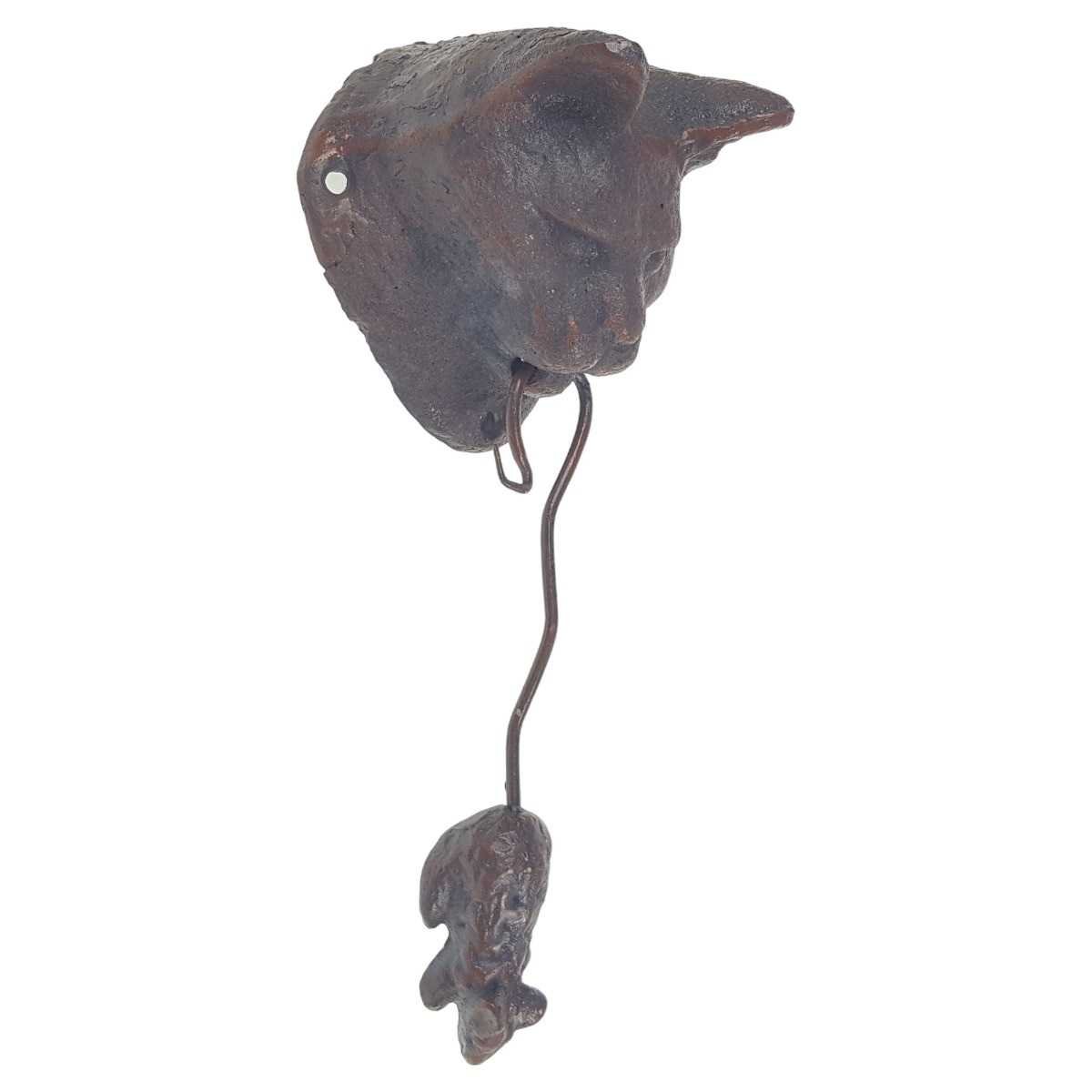 Wandglocke Türglocke Türklopfer Gusseisen Katze und Maus