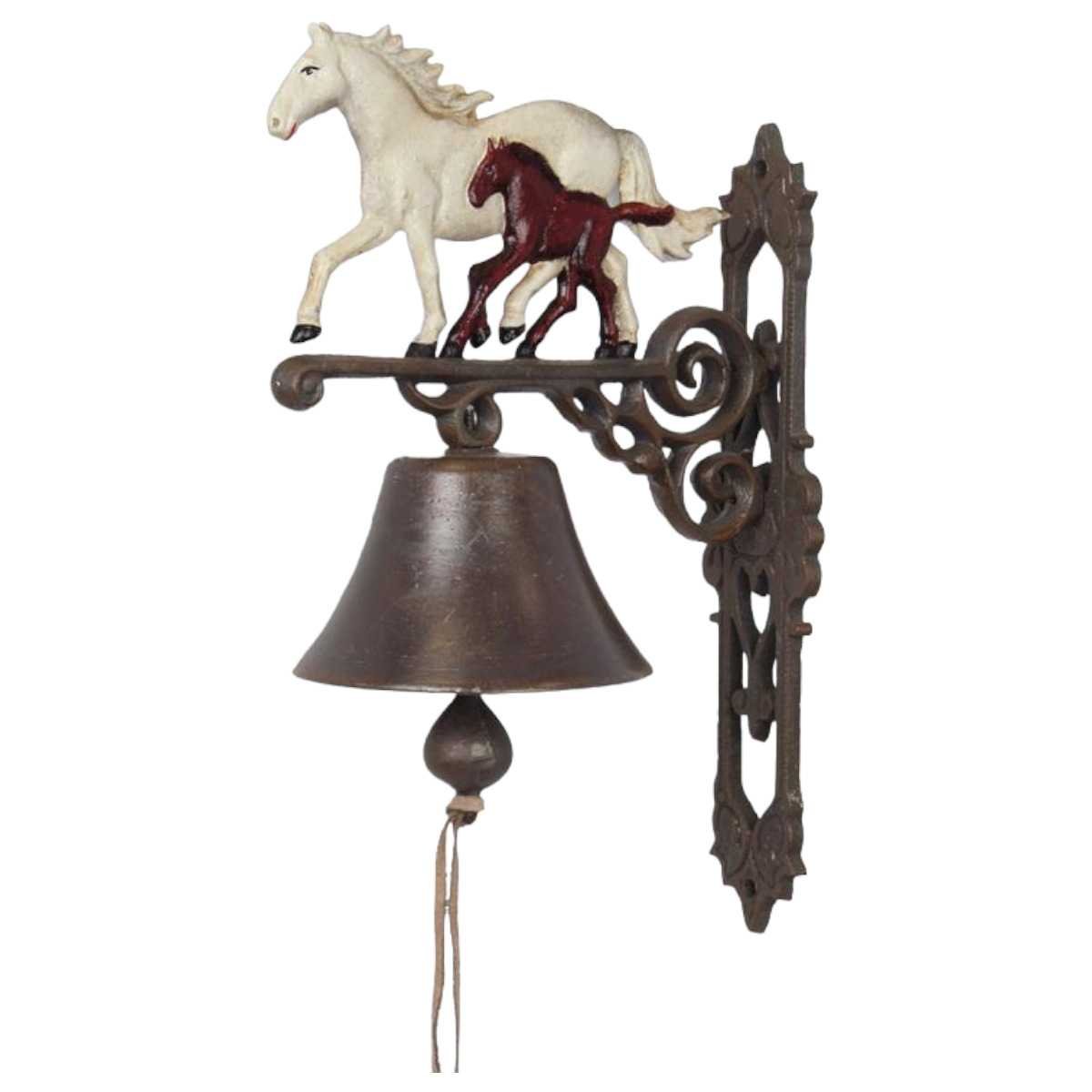 Wandglocke Türklopfer Türglocke Gusseisen Pferd mit Fohlen