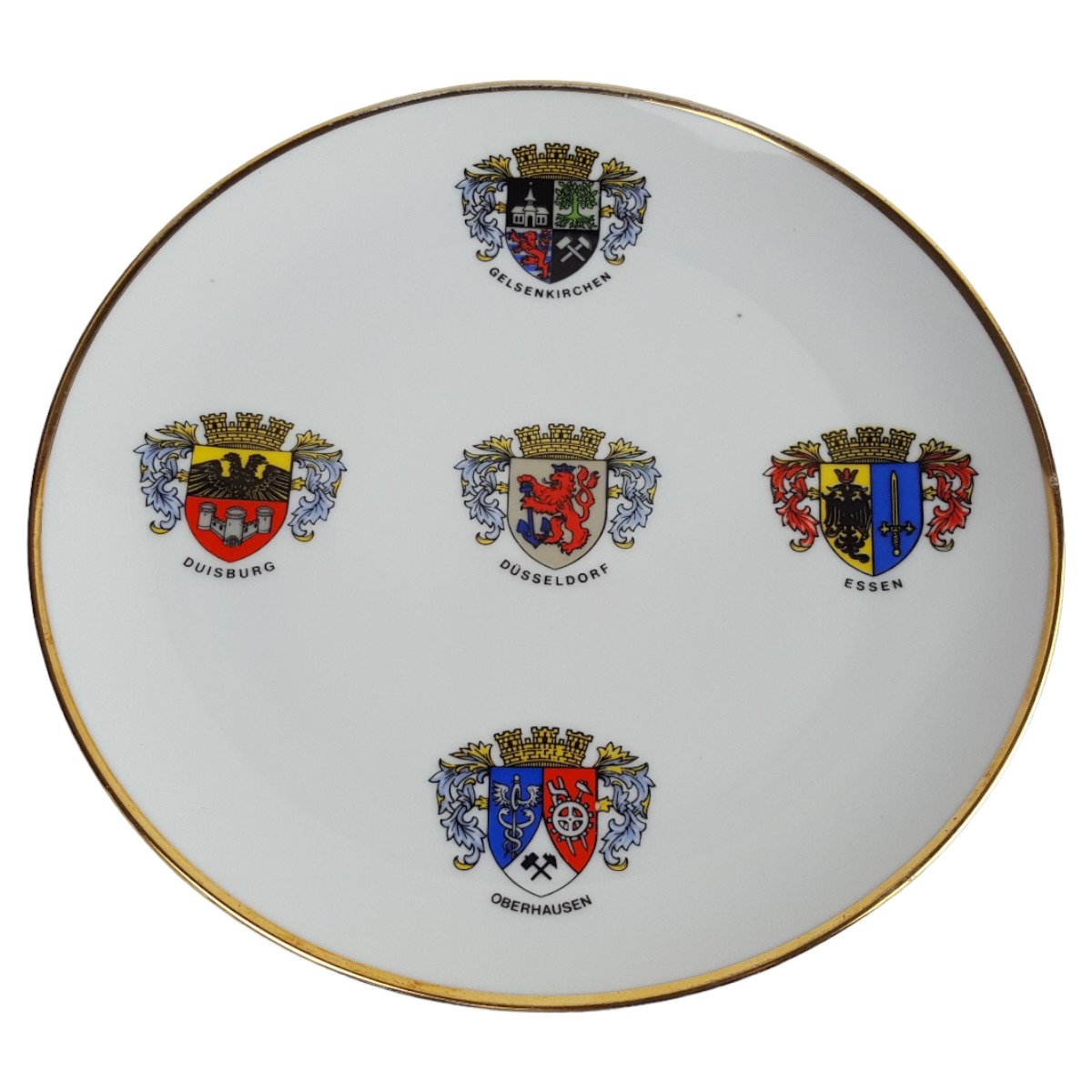 Porzellan Sammelteller Souvenir Teller Wappen Nordrhein-Westfalen D 22 cm