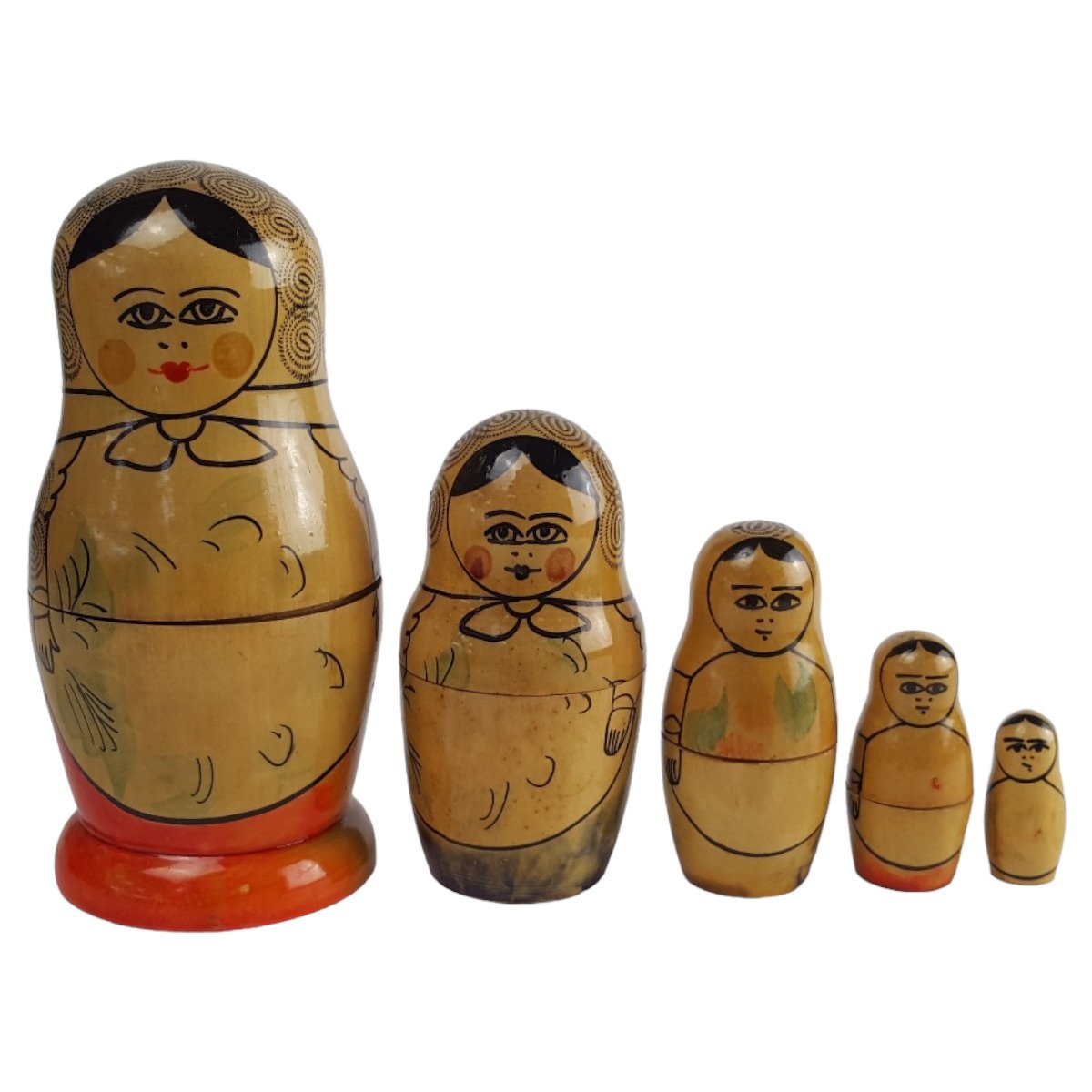 Figur Skulptur Russische Matroschka Babuschka Holzpuppe 5 Puppen H 14 cm Geschenk Souvenir