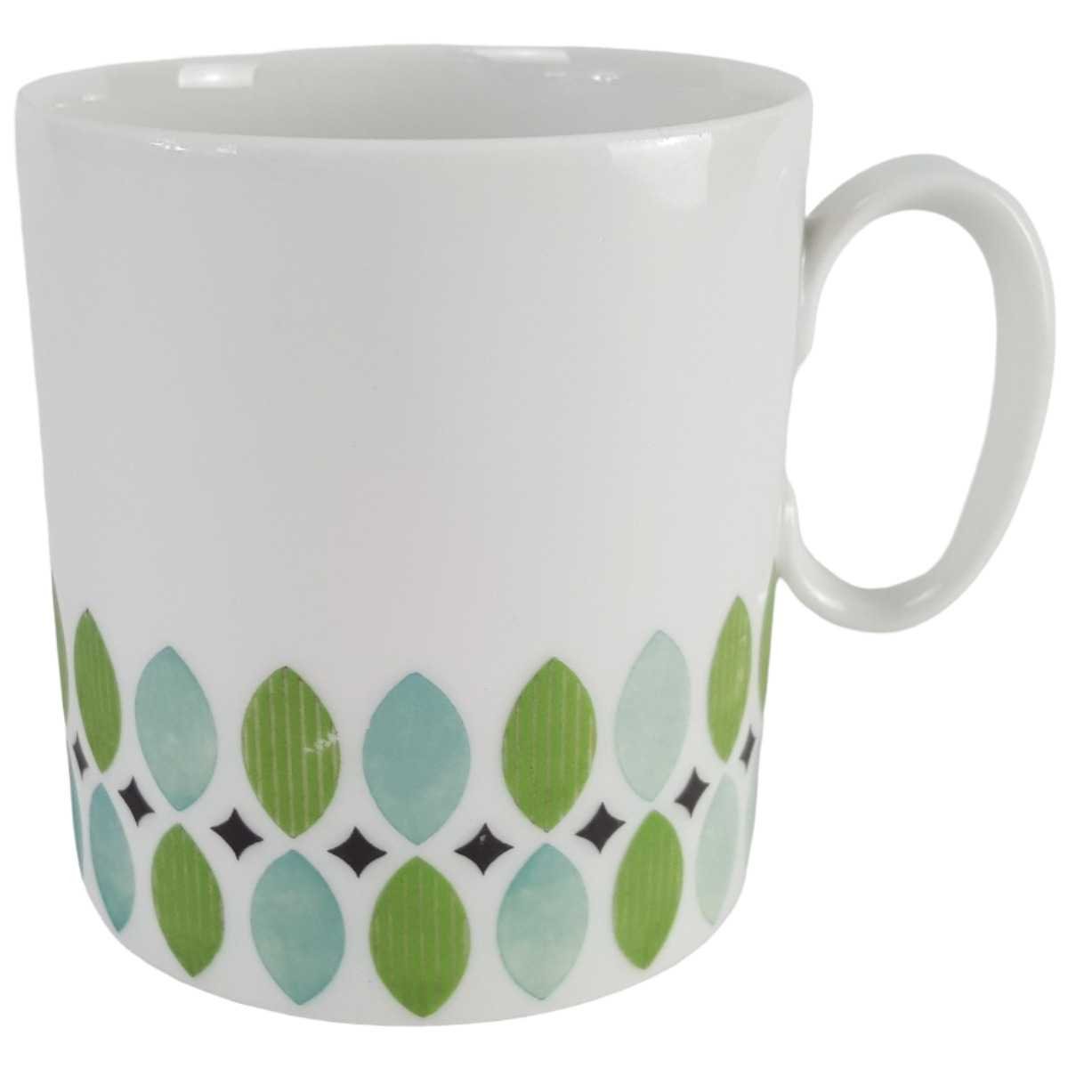 Kaffeetasse Thomas Porzellan Medaillon grüne Blätter gebraucht - akzeptabel