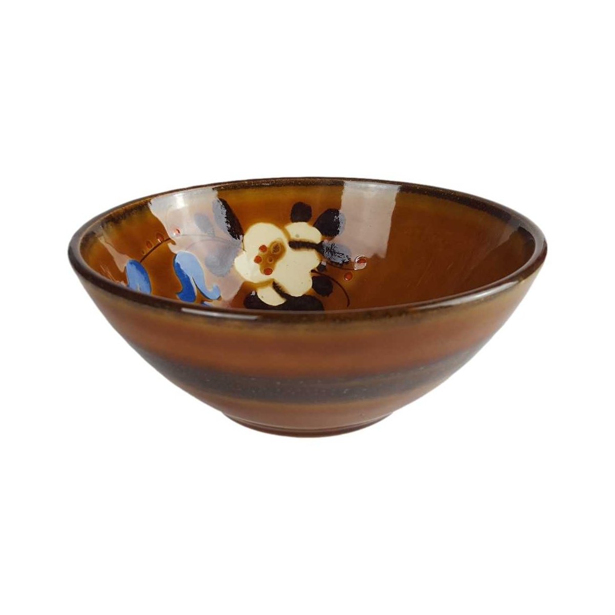 Schale 0,3 L 15,3 cm Schramberg Unbestimmten Formen Blumendekor braun Blumen gebraucht - gut