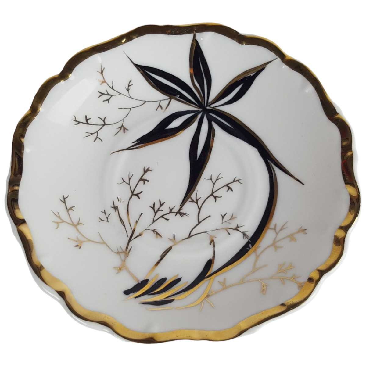 Untertasse Golddekor 0,55 L 11,8 cm Hagemann Kunst Steele Porzellan gebraucht - gut