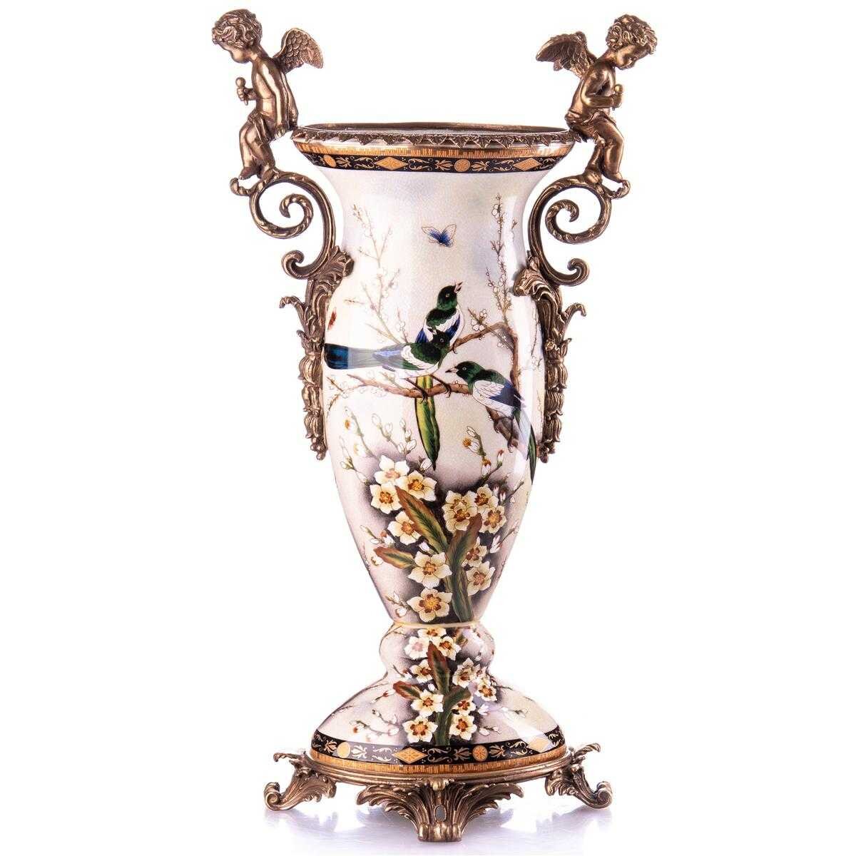 Porzellan mit Bronze Vase Engeln #85167