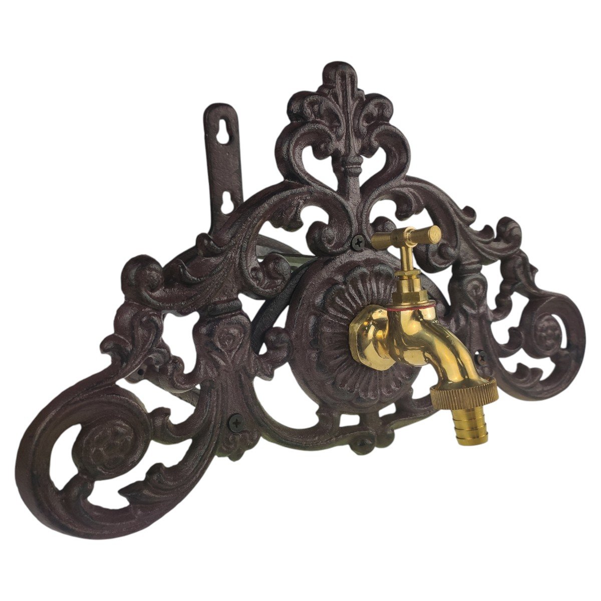 Schlauchhalter Wandschlauchhalter mit Messing Wasserhahn