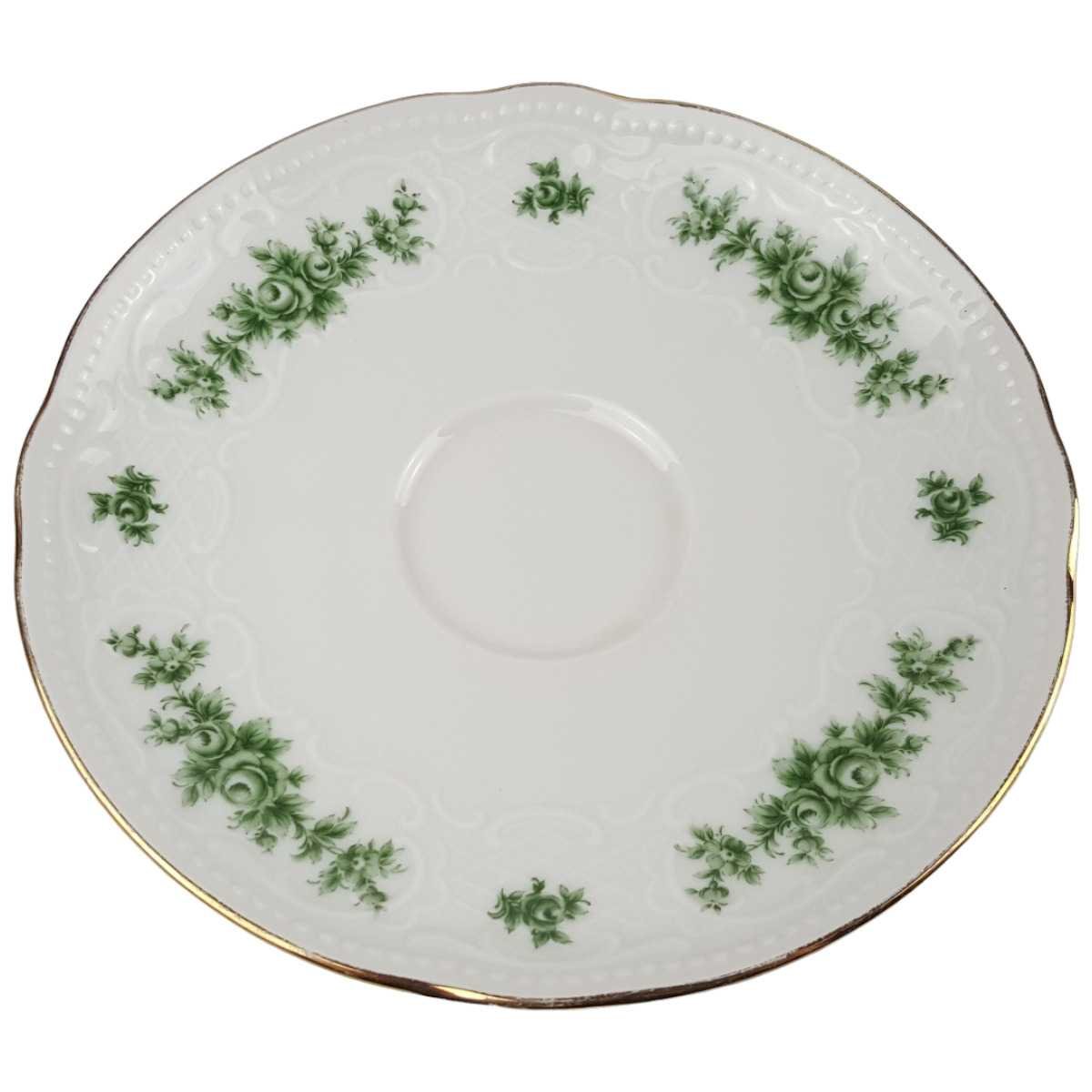 Untertasse für Kaffee 14,7 cm Seltmann Weiden Wien Grüne Rose gebraucht - gut
