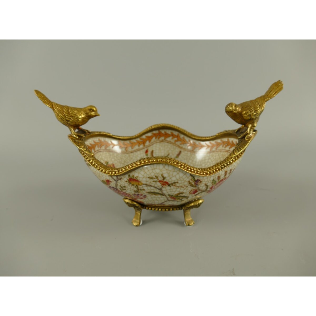 Porzellan/Messing Jugendstil schale L.19x13cm