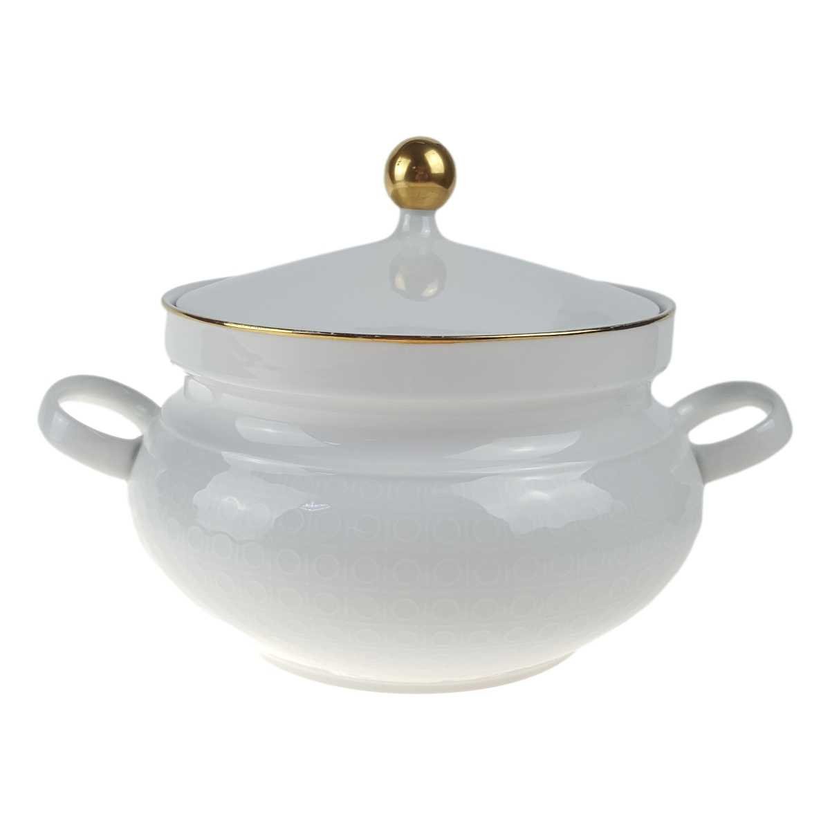 Terrine Servierschüssel Ragoutterrine mit Deckel 1,5 L AK Kaiser Porzellan Form 40 Reliefdekor gebraucht - gut