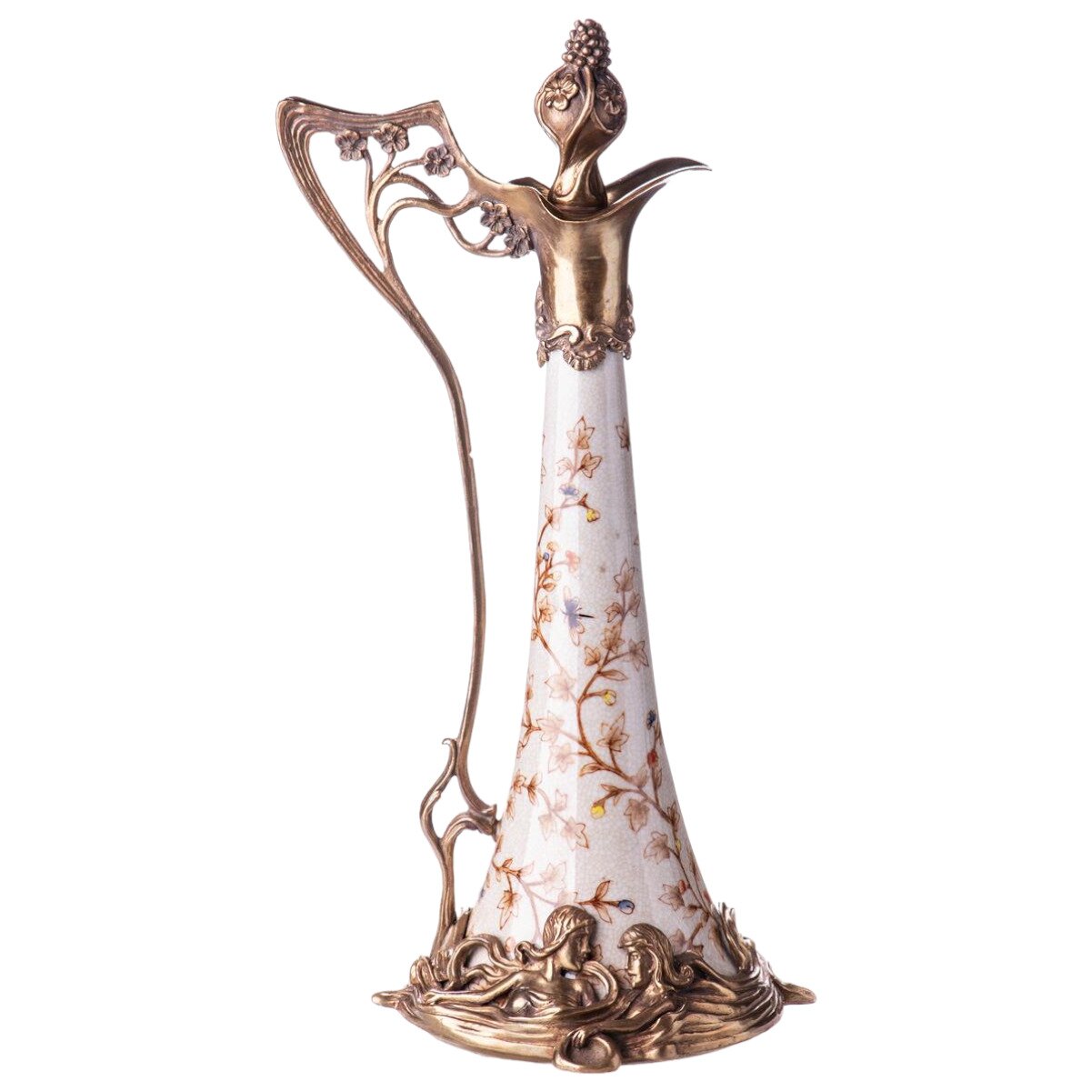 Porzellan/Messing Jugendstil Karaffe #88180
