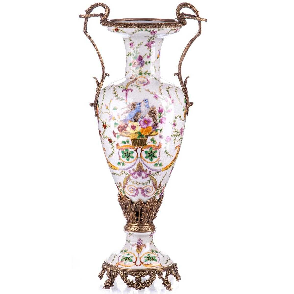 Vase Porzellan/Messing #88198