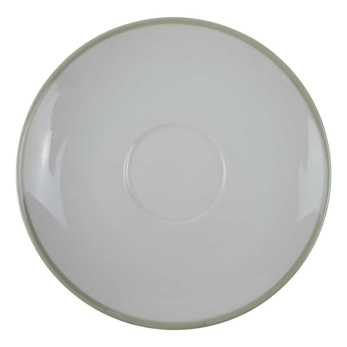 Untertasse für Tee 13,7 cm Schönwald Rand Pastellgrün gebraucht - gut