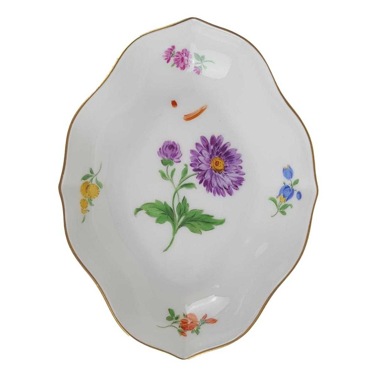 Schale Schälchen klein Meissen bunte Blumen I. Wahl gebraucht - sehr gut