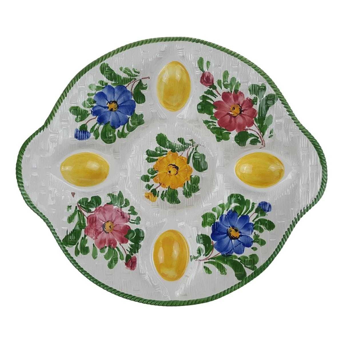 Eierplatte Blumen Keramik Vintage/Retro-Stil