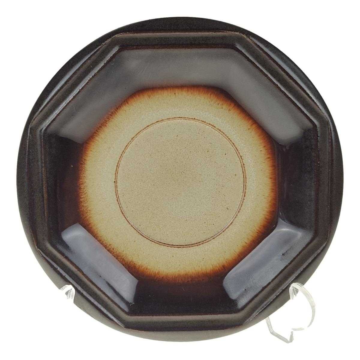 Untertasse für Tee/Kaffee 14,5 cm Gerz Gerzit Dekor graubraun braun gebraucht - gut