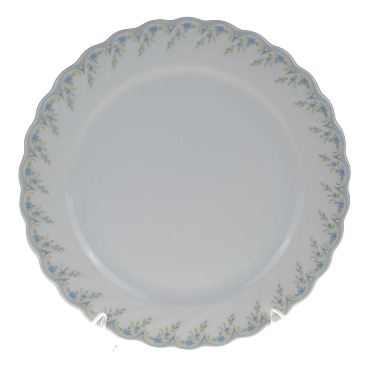 Kuchenteller Dessertteller 19,5 cm Schirnding Bavaria Pallas Blaue Blumen Weiß Blumenranke gebraucht - gut