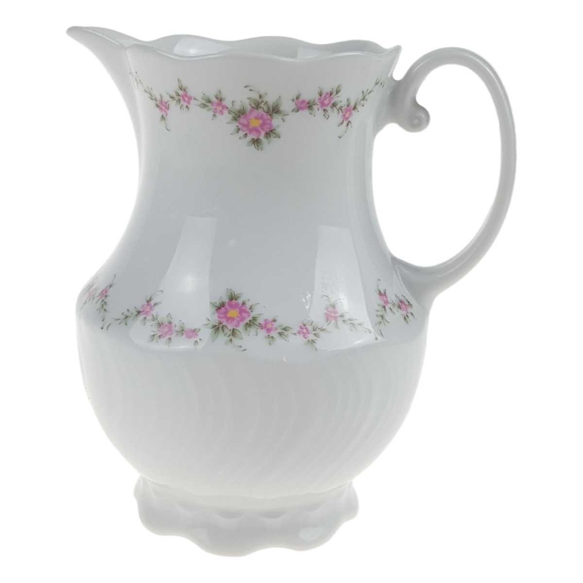 Milchkännchen 0,2 L Royal Tettau rosa Blumen Form 2829 Weiß gebraucht - gut