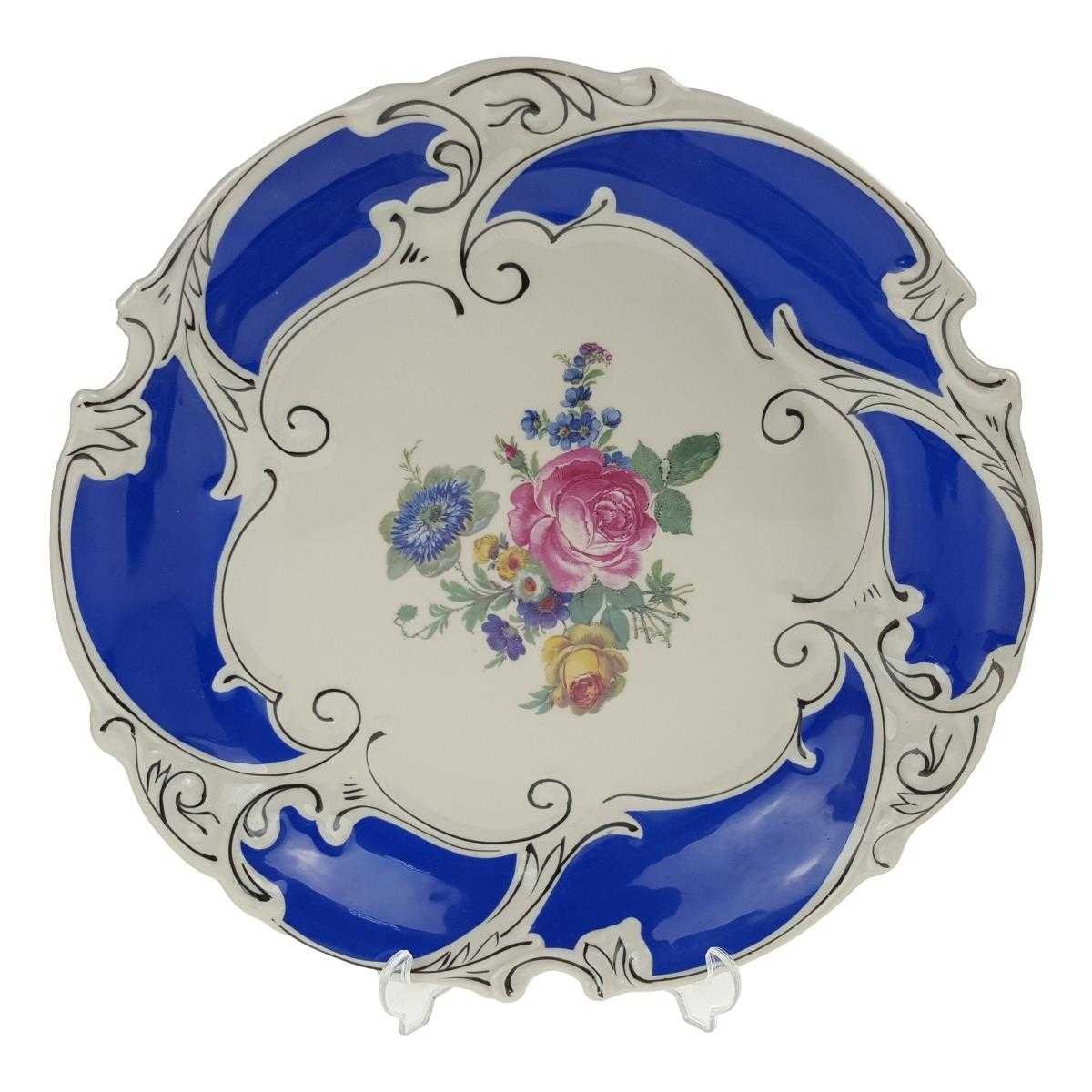 Zierschale Sammelteller 30 cm Altenburg Blumendekor Blumen gebraucht - gut