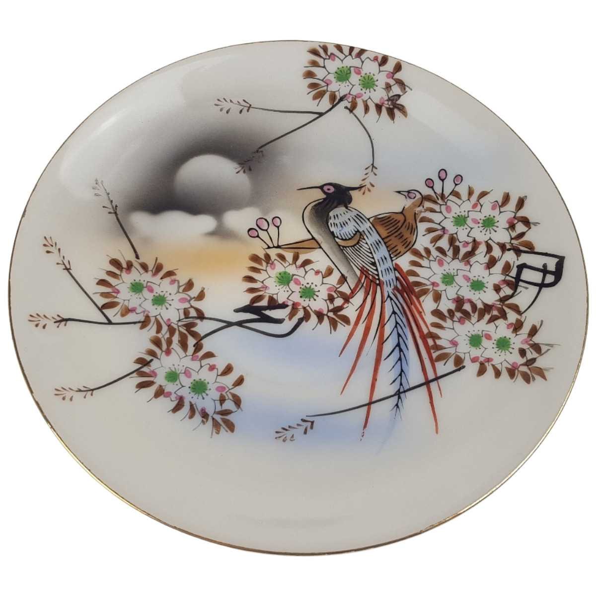 Untertasse 13,2 cm Japan China Asiatisches Porzellan Vogelmotiv Fasane gebraucht - gut