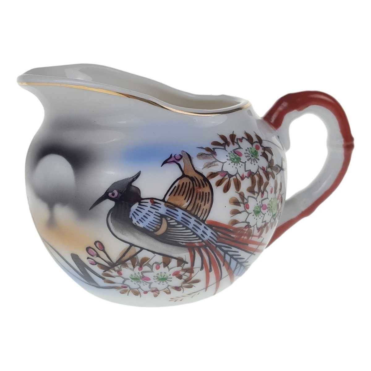 Milchkännchen 0,2 L Japan China Asiatisches Porzellan Vogelmotiv Fasane gebraucht - gut