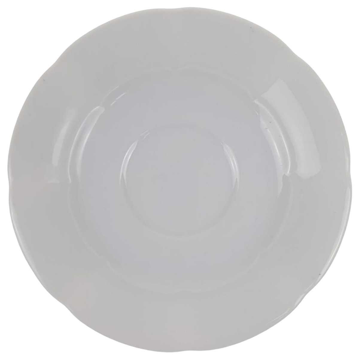 Untertasse für Kaffee 14,5 cm Mitterteich Weiß Wellenrand gebraucht - sehr gut