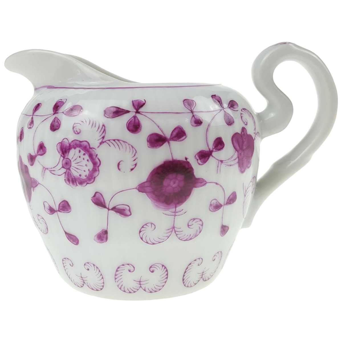 Milchkännchen klein handgemalt 0,2 L China Purpur Blumen gebraucht - gut