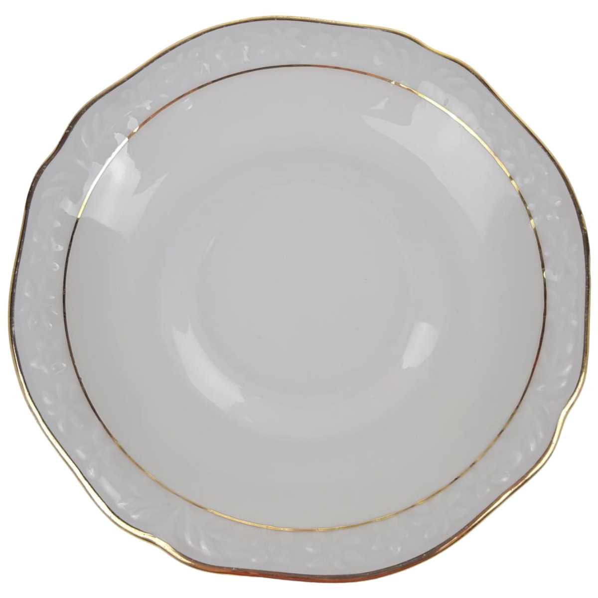 Untertasse für Kaffee klein Goldrand 14 cm Winterling Blumendekor Weiß gebraucht - gut