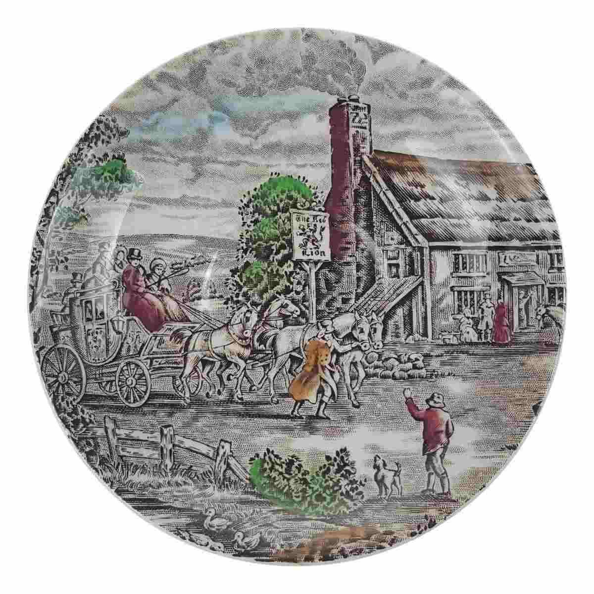 Untertasse für Tee 14,3 cm Wood & Sons England The Post House Bunt Historismus gebraucht - gut