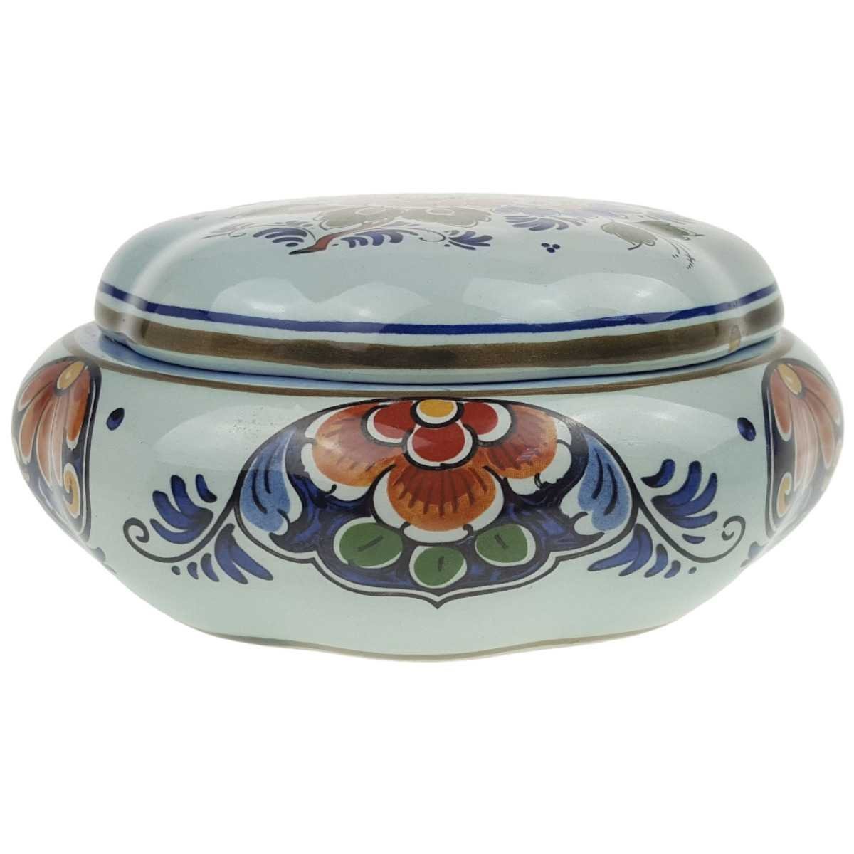 Deckeldose Handwerk Polychroom Blumendekor Bunt Blumen gebraucht - gut