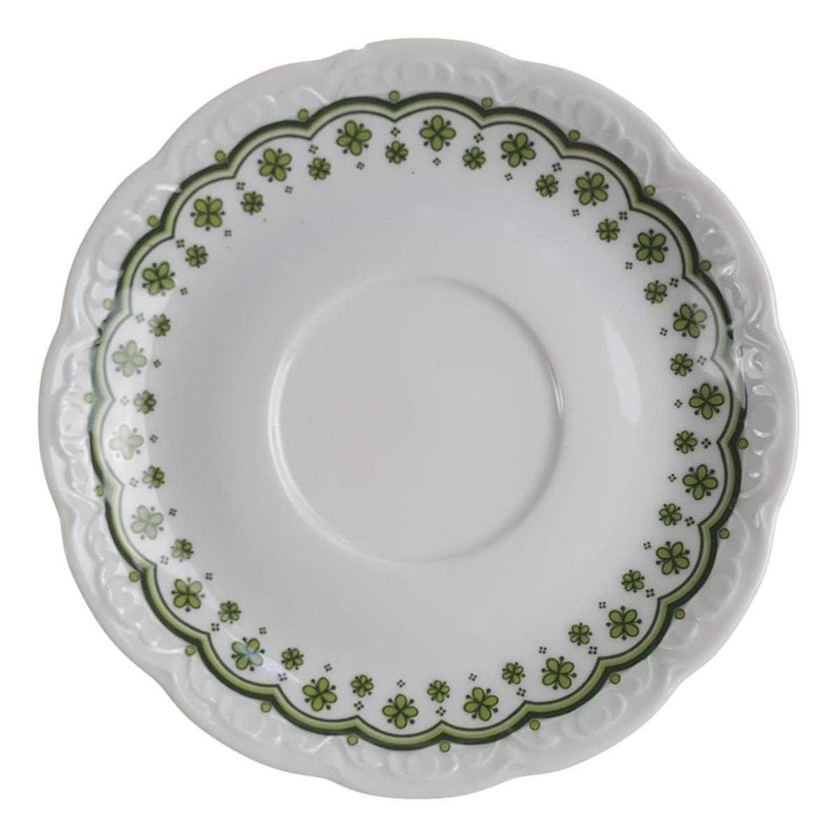 Untertasse für Kaffee 14,5 cm Mitterteich Form 110 Streublume grün gebraucht - gut