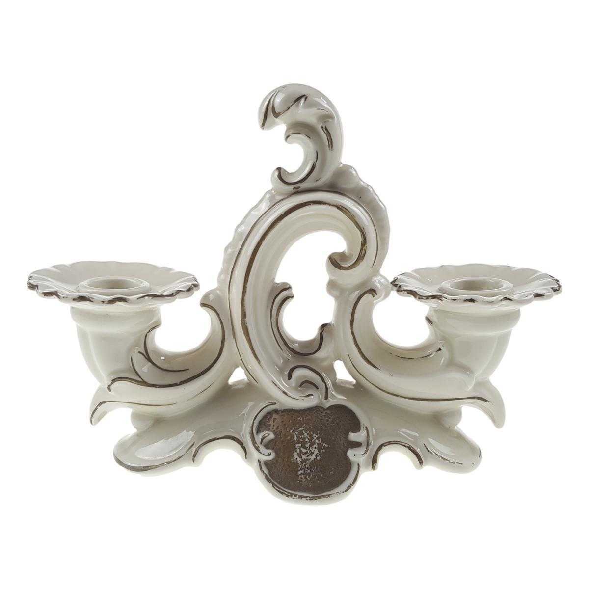 Kerzenhalter für Stabkerzen 2armig Goldrand Neutettau Modell 52751 gebraucht - gut