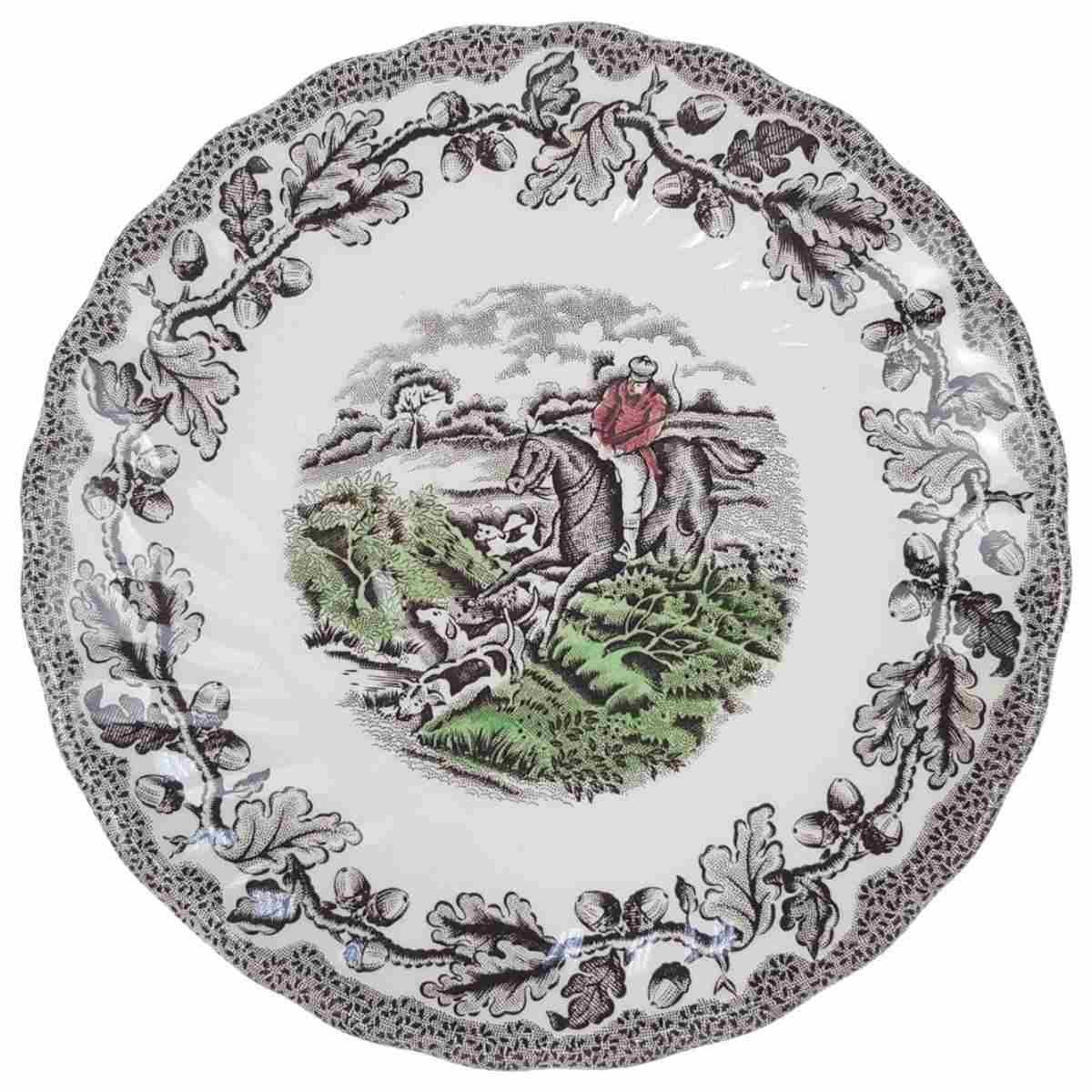 Untertasse für Kaffee 14,5 cm Myott Country Life rot grün gebraucht - gut